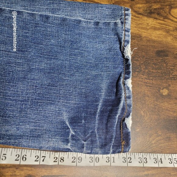 Vtg Maurices Jeans 10 Flare Mid Rise Button Flap Thick Stitch Boho Western - Picture 9 of 12
